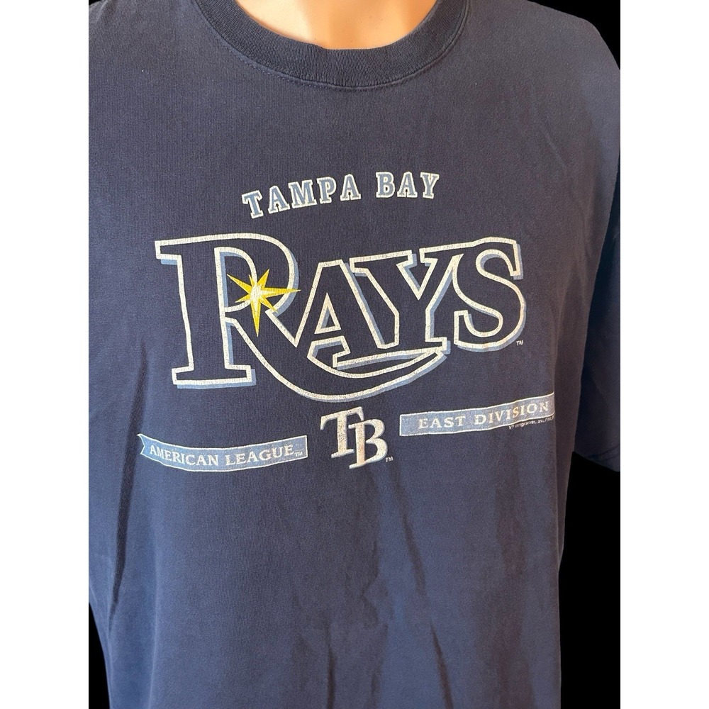 Tampa Bay Rays Men's Large T-Shirt MLB Genuine Merchandise Navy Blue - Picture 2 of 6